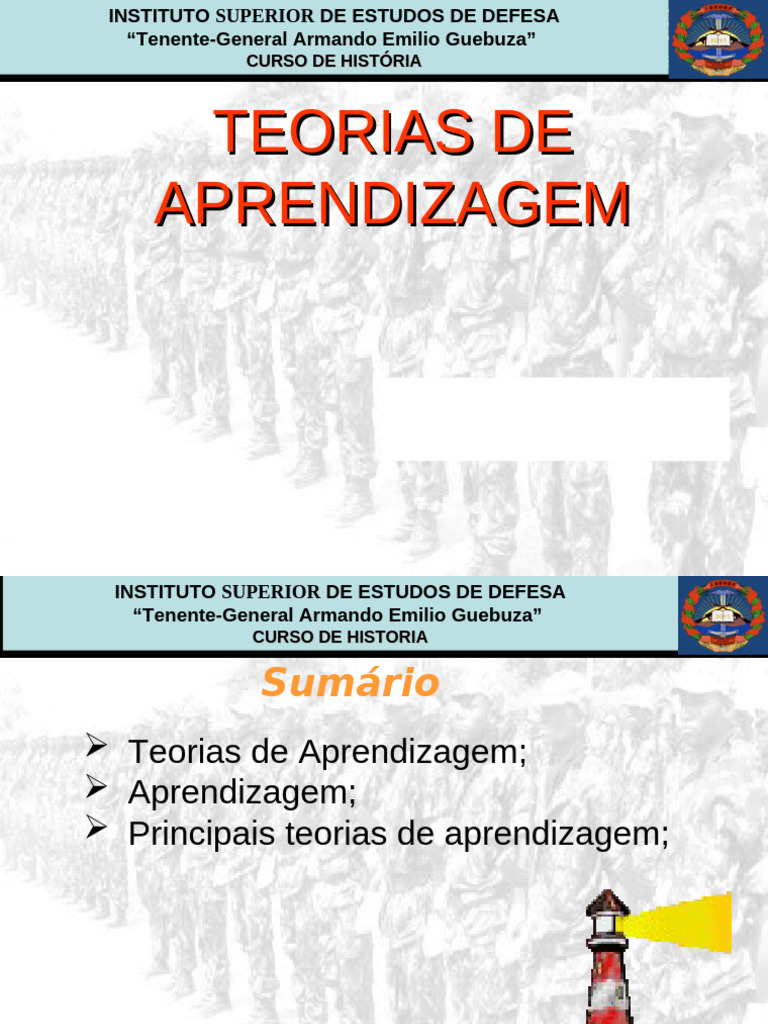 Teorias de Aprendizagem | PDF | Aprendizado | Cognição