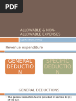 Allowable and Non Allowable Expenses Slide | PDF | Expense | Taxes