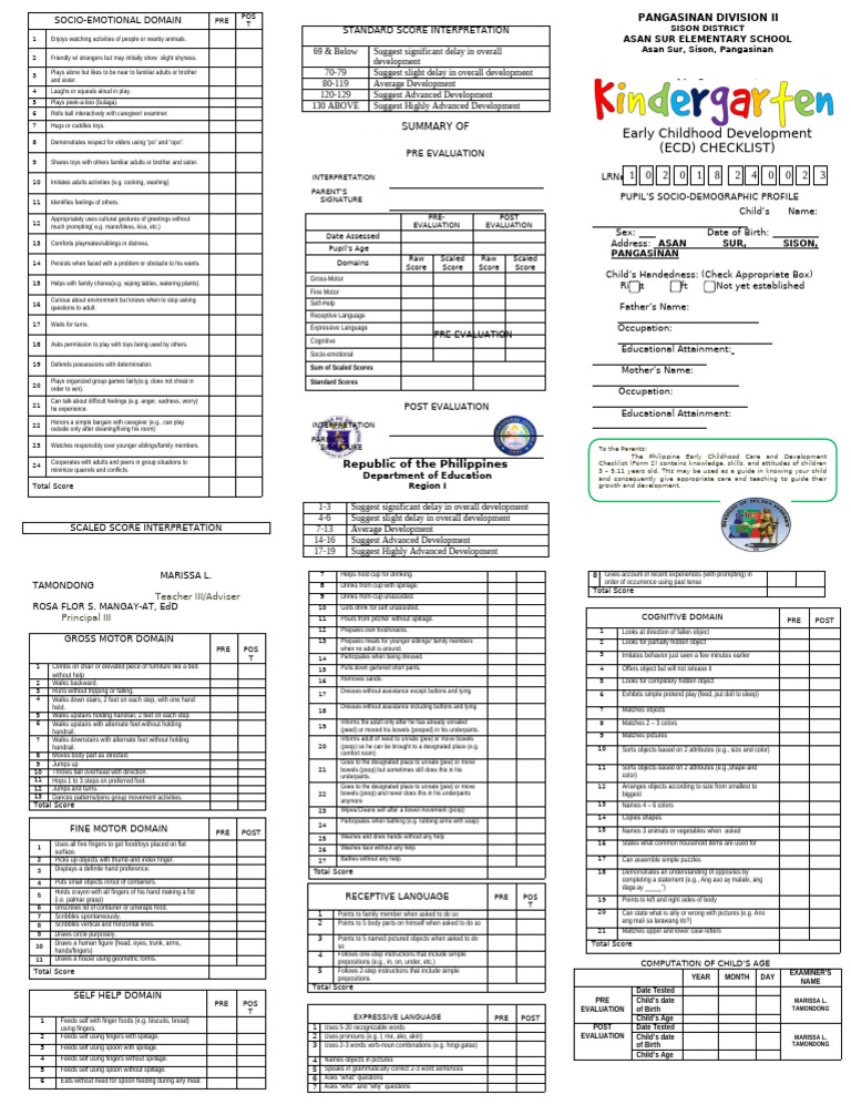 EDITED-ECD-CHECKLIST-TEMPLATE- | PDF | Linguistics
