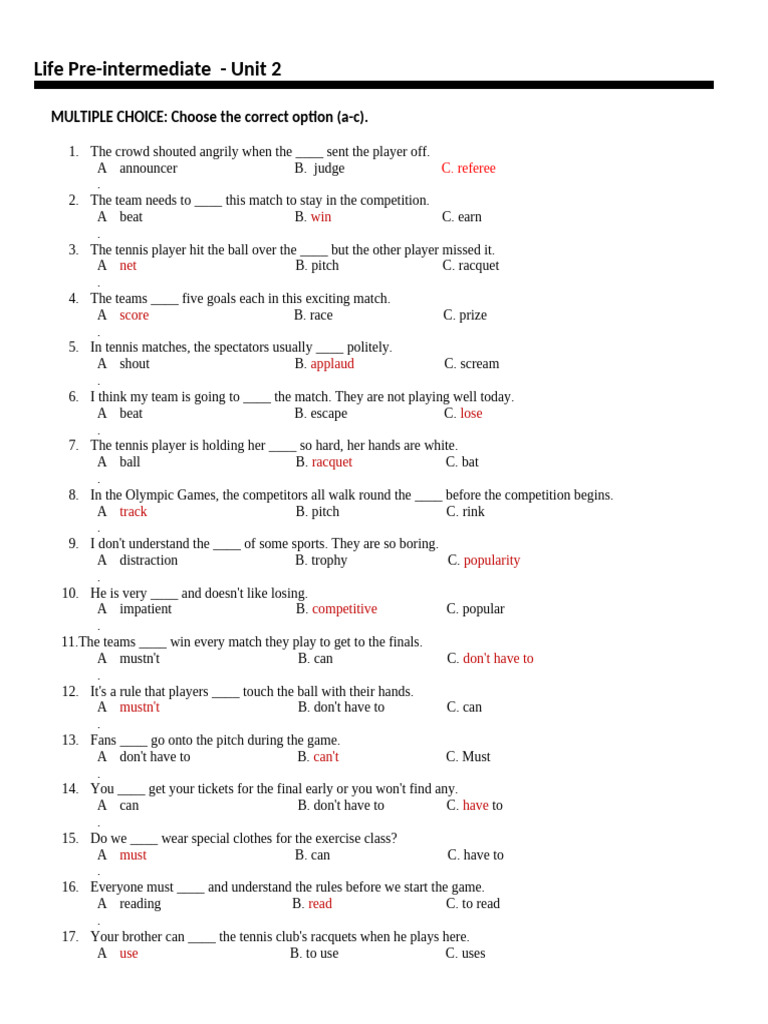 Sports Vocabulary and Rules Practice | PDF