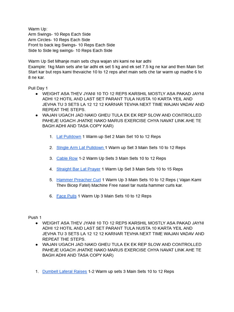 Push-Pull Workout Routine Guide | PDF | Weight Training | Weight