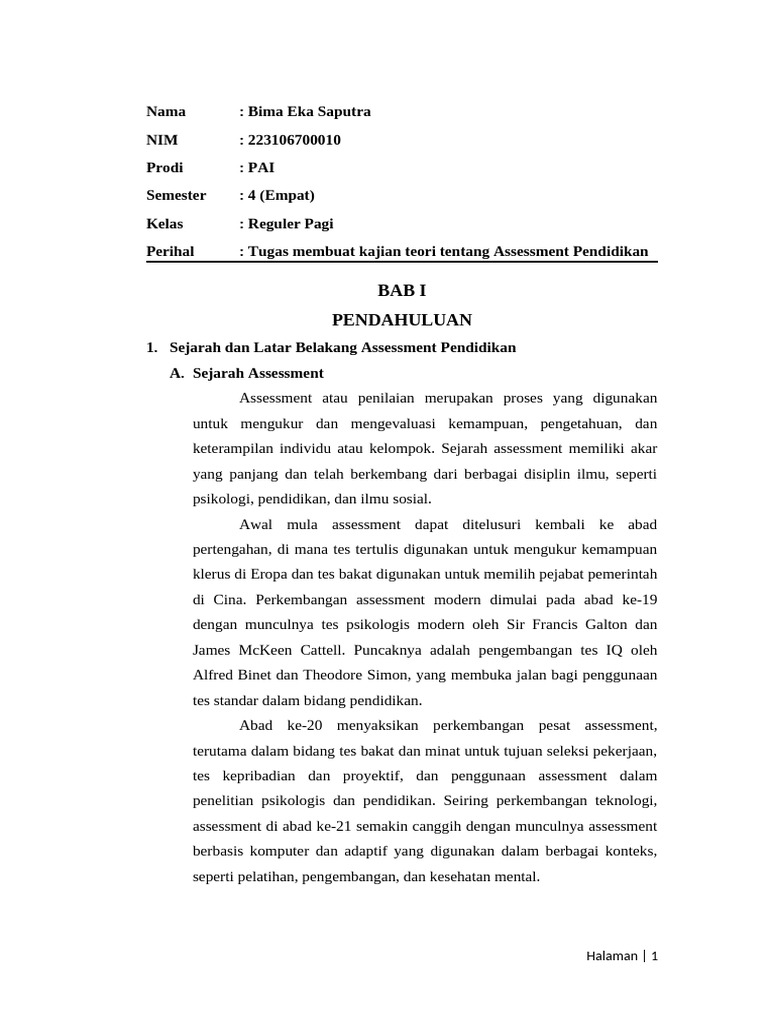 Assesment | PDF | Bisnis