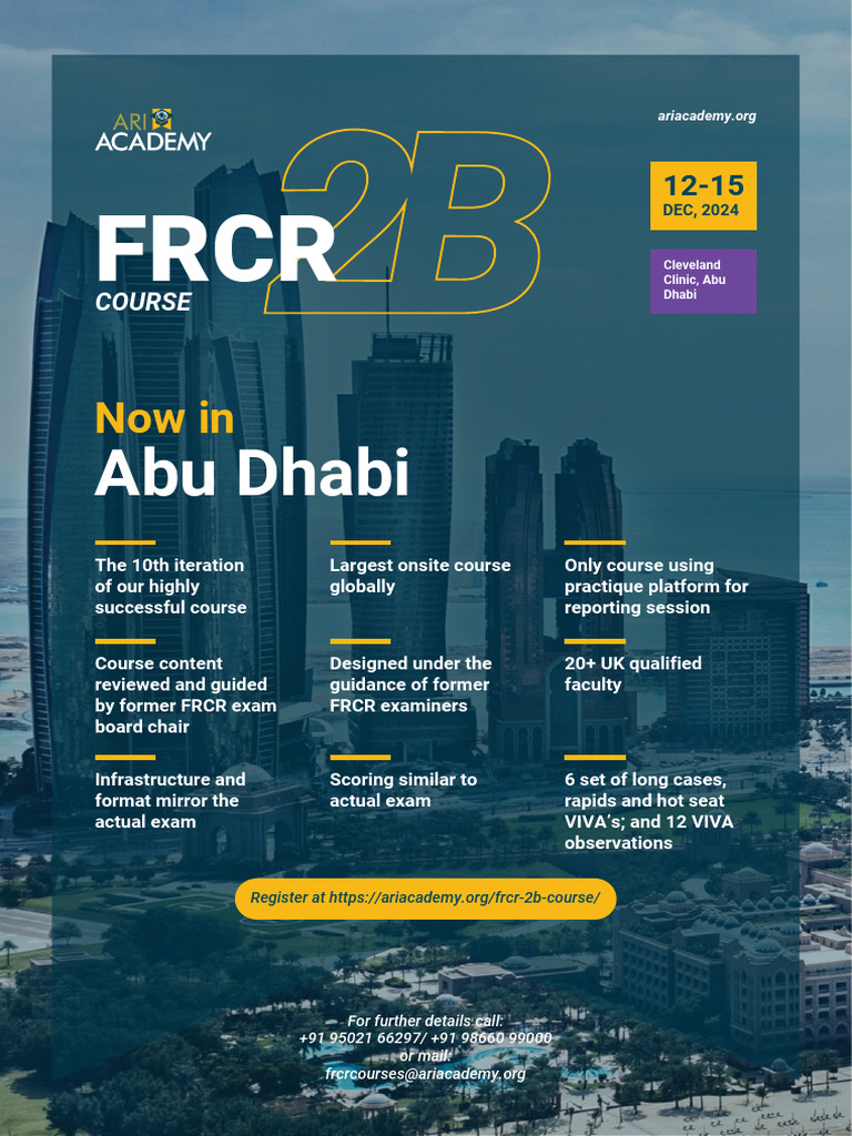 ARI FRCR 2B - Program Details | PDF | Radiology | Medicine