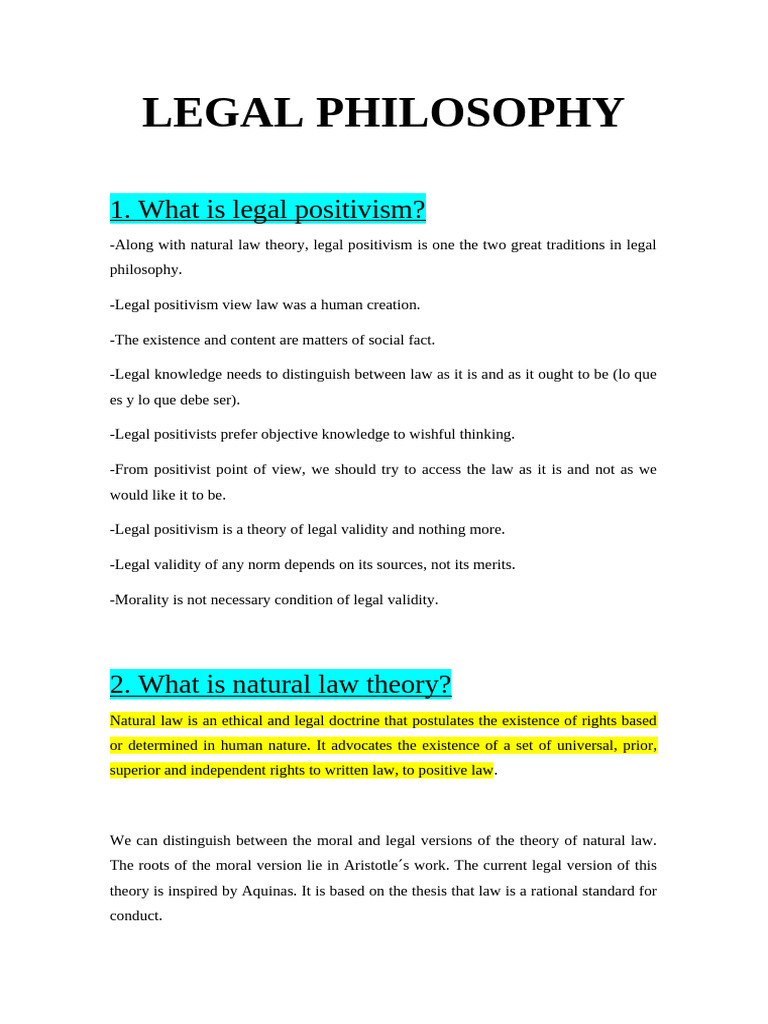Overview of Legal Philosophy Theories | PDF | Utilitarianism | Natural Law