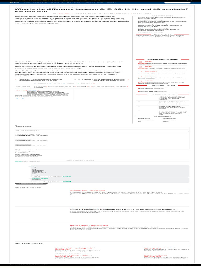 What Is The Difference Between G, E, 3G, H, H+ and 4G Symbols - We Find ...