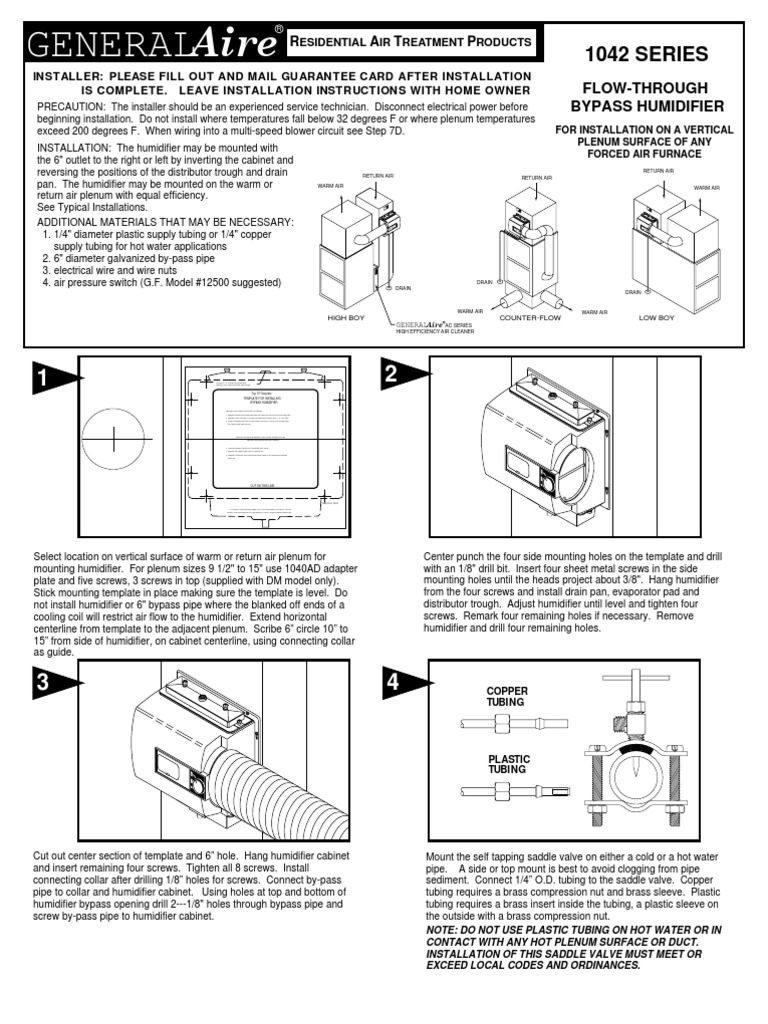 1042 Legacy Humidifier Installation & Owners Manual R PDF Relative