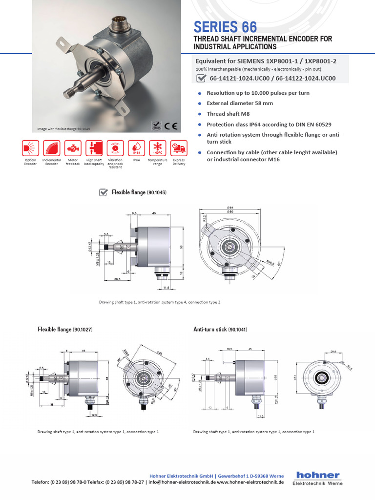 Series 66 Incremental Encoder Specs | PDF | Electrical Engineering ...