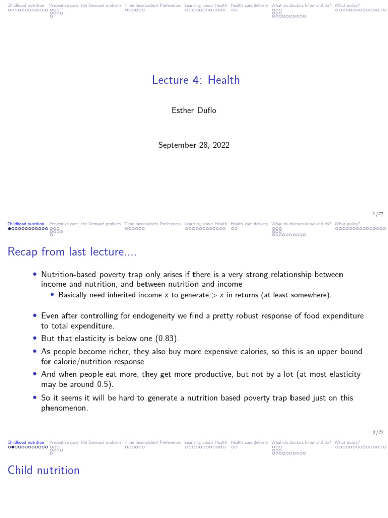 Lecture 4 - Health | PDF | Preventive Healthcare | Demand