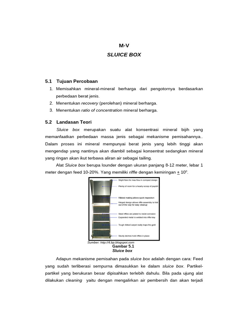M-V Sluice Box | PDF