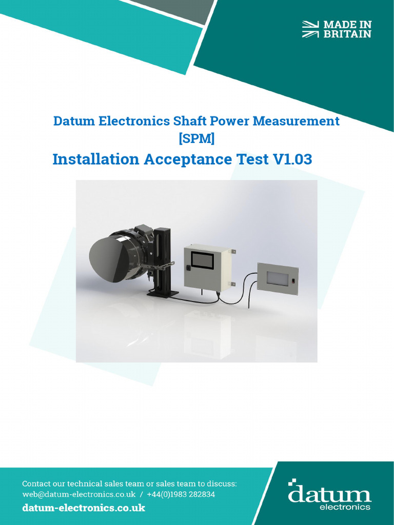 Datum Electronics SPM Installation Test Guide | PDF | Calibration | Torque