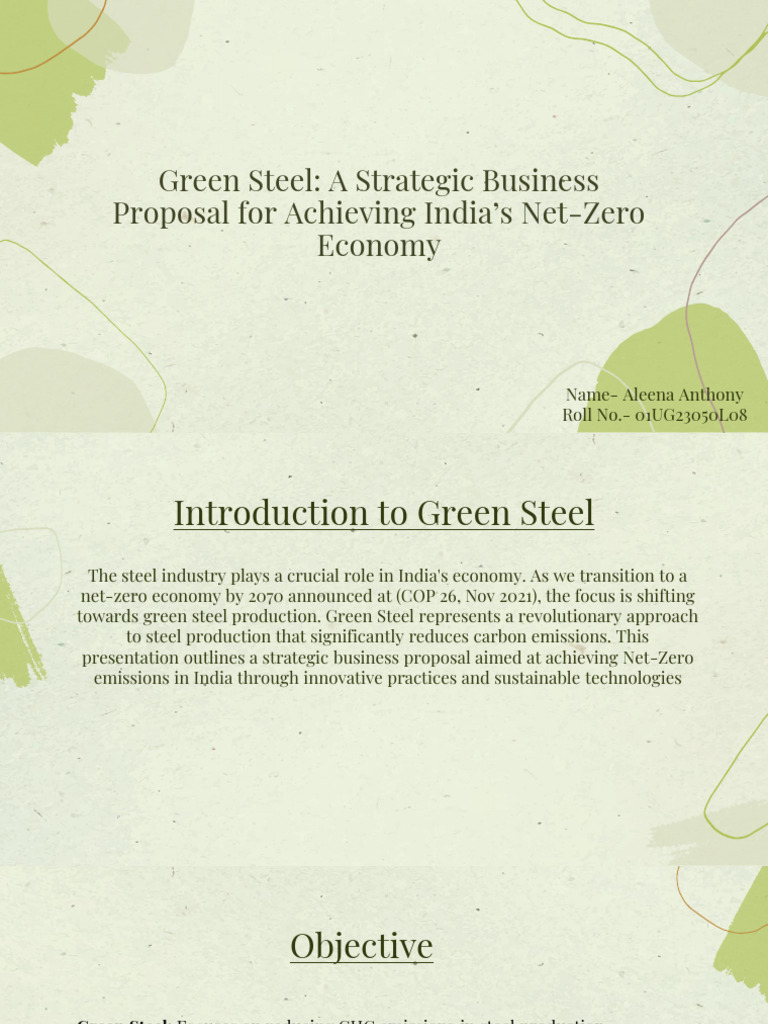 Green Steel Business Proposal for India | PDF | Climate Change ...