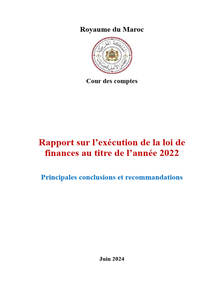 Rapport 2022 sur les Finances Publiques marocaines | PDF | Impôts ...