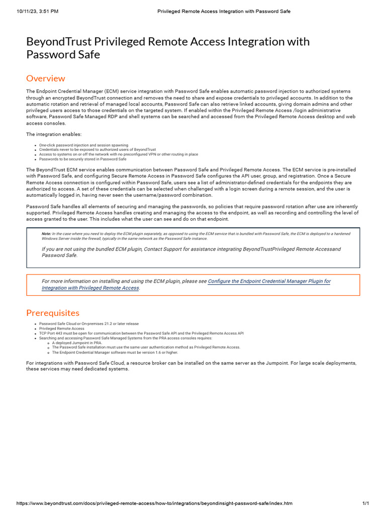 BeyondTrust Remote Access with Password Safe | PDF | Password | User ...