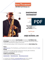 Jean Toussaint Workshop and Concert Poster