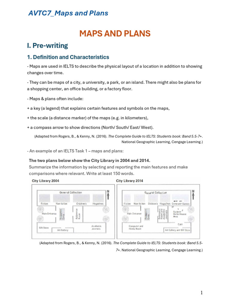 IELTS Maps and Plans Guide | PDF | Phrase | Noun