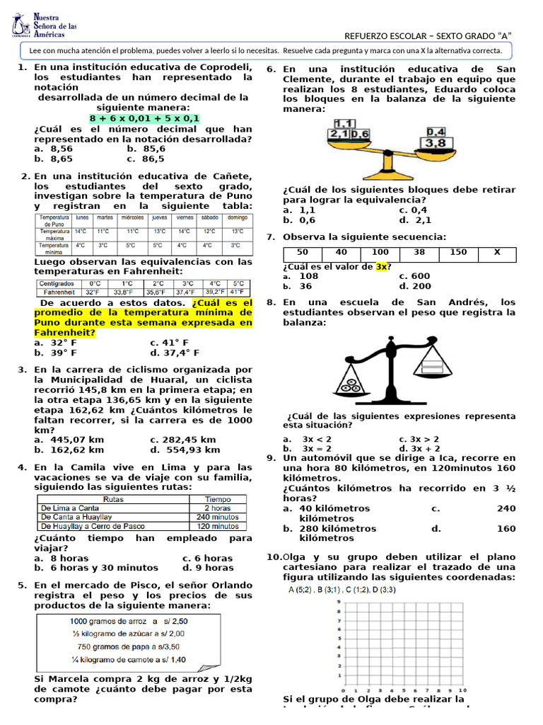 Libros de Matemáticas para Sexto Grado | PDF