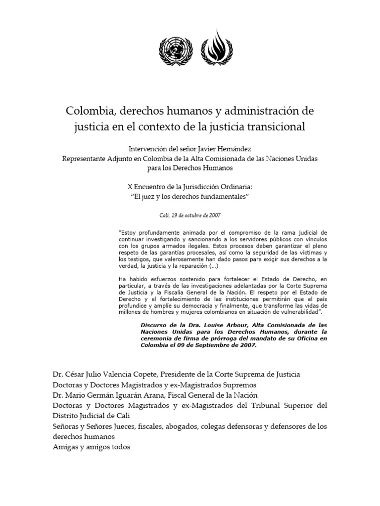 Justicia y Derechos Humanos en Colombia | PDF | Derechos humanos ...