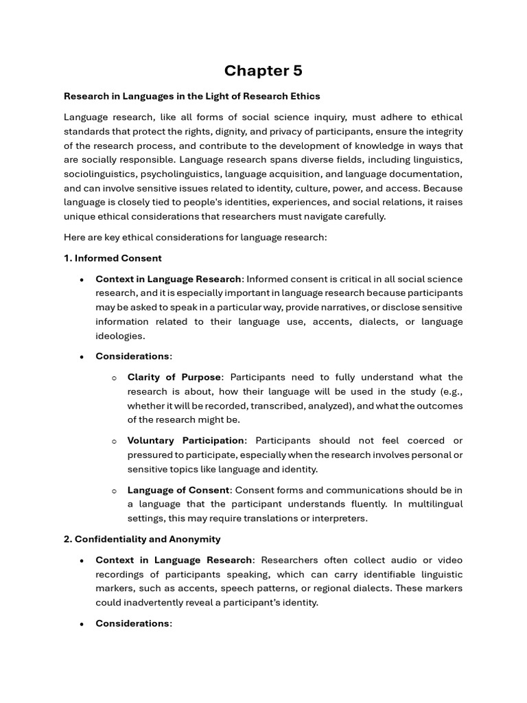Ethical Standards in Language Research | PDF | Linguistics | Dialect