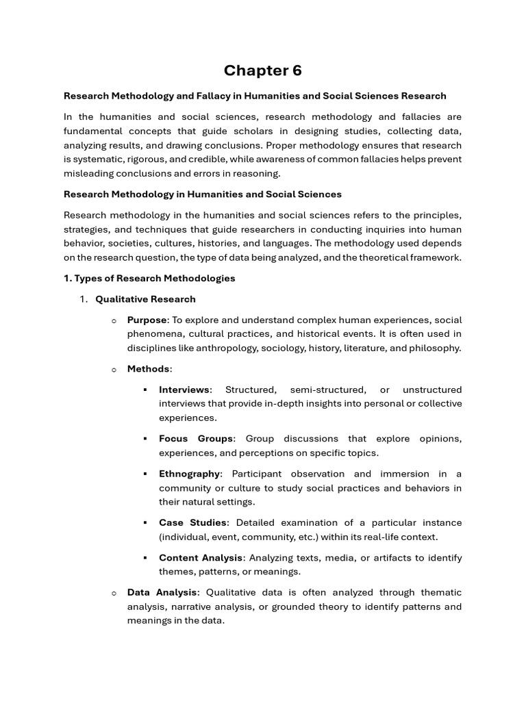 Research Methodology & Fallacies in Social Sciences | PDF | Methodology ...