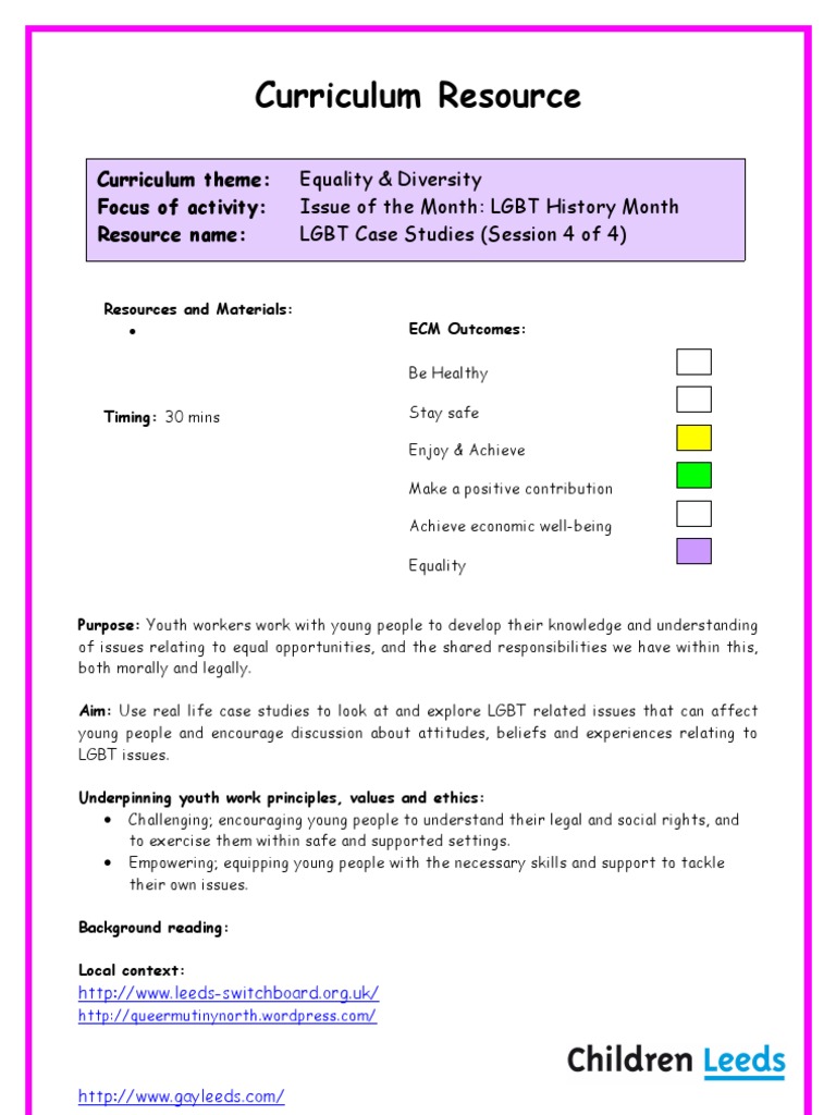 LGBT Case Studies 2 | PDF | Bullying | Homosexuality