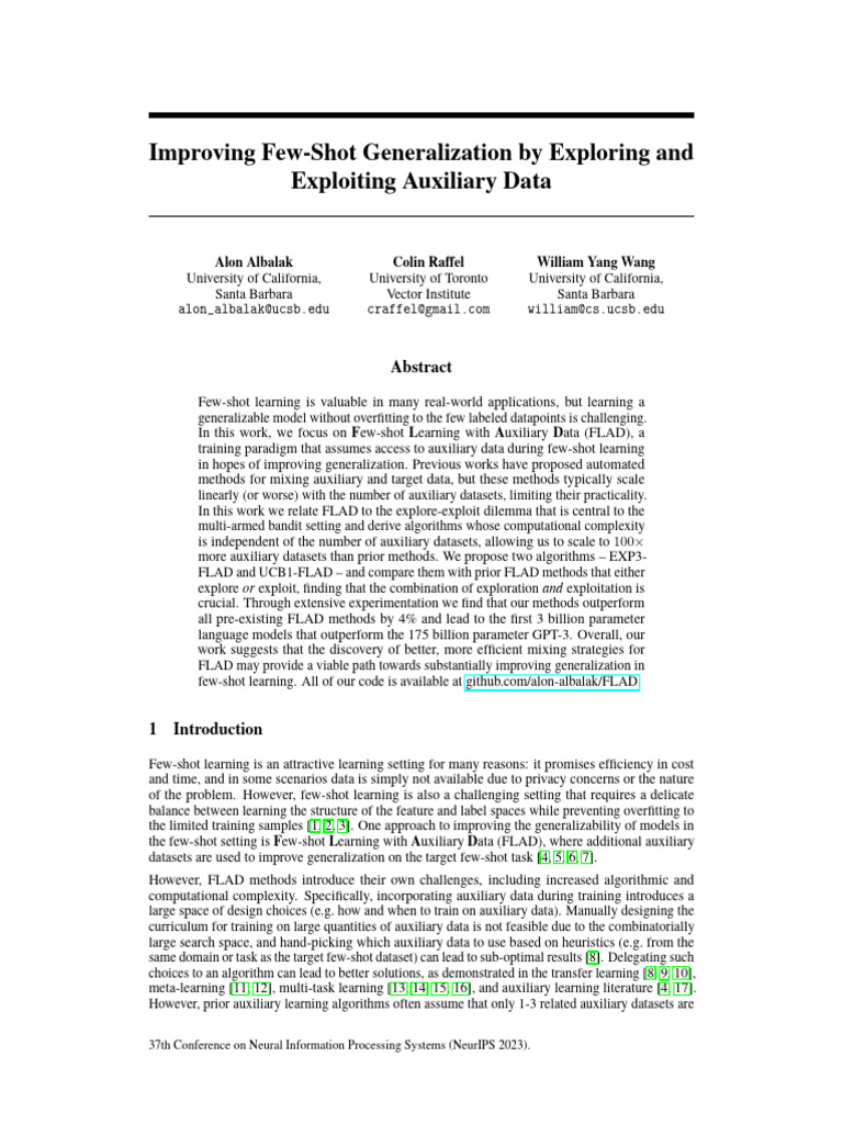 Improving Few-Shot Generalization by Exploring and Exploiting Auxiliary ...
