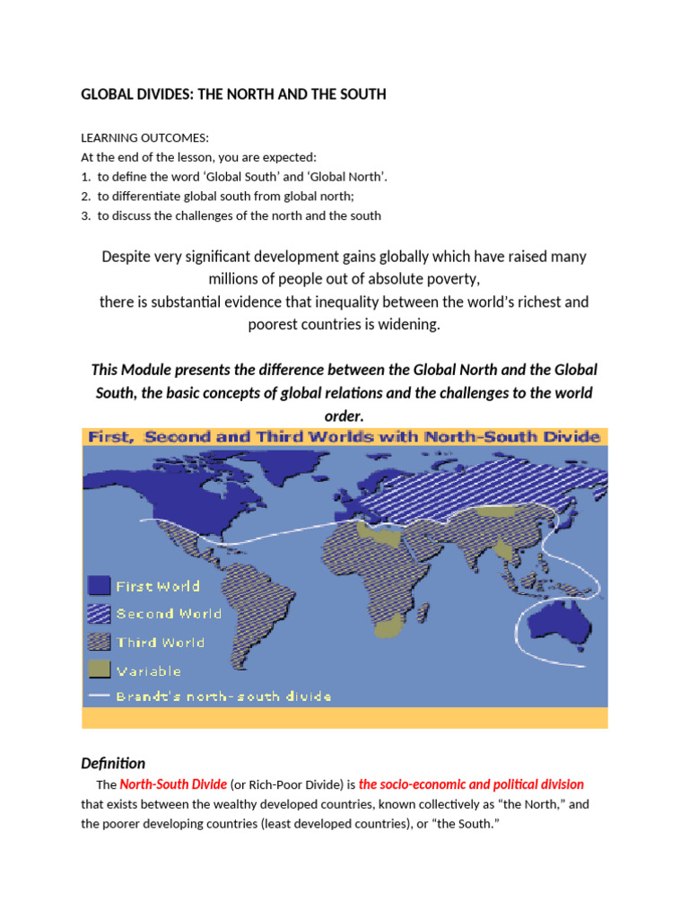 Week 7 Global Divides Pdf Economic Growth Gross Domestic Product