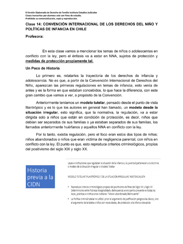 Clase 14 - CIDN y POLITICAS DE INFANCIA | PDF