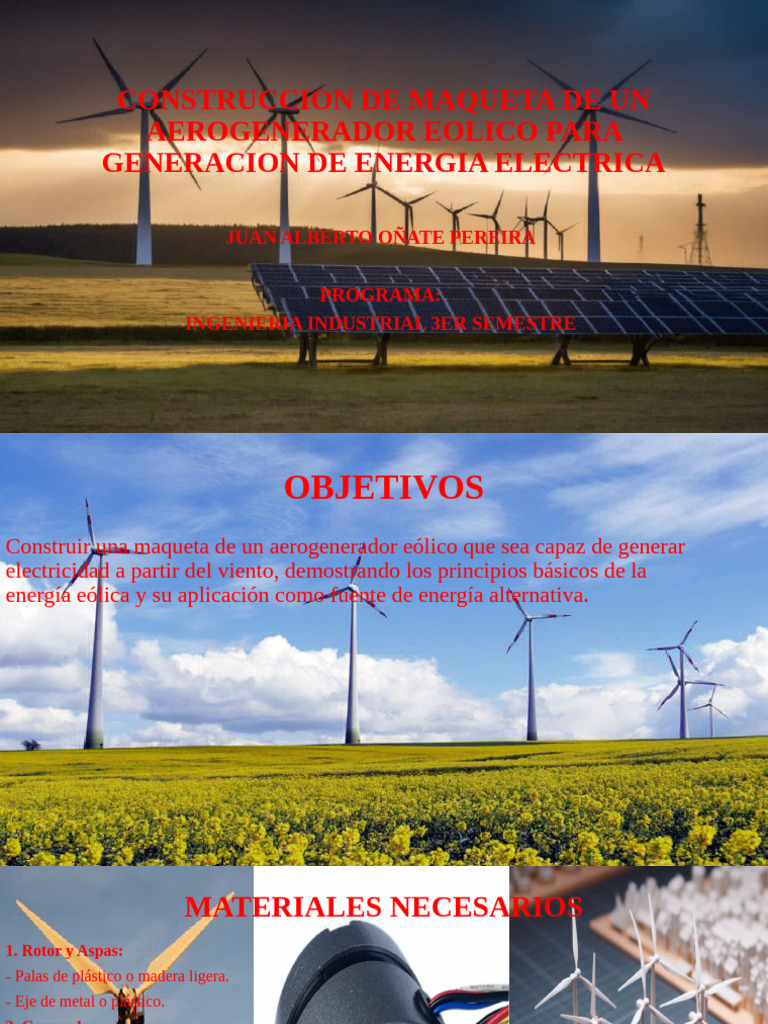 Construccion de Maqueta de Un Aerogenerador Eolico para | PDF | Energía ...