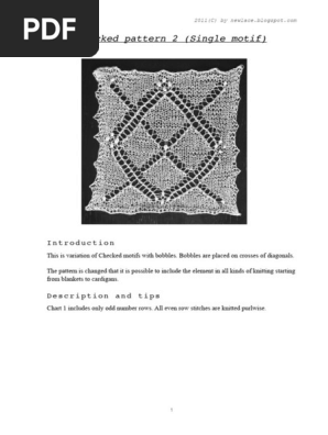 Checked Motif Knitting Pattern Guide | PDF | Knitting | Folk Art