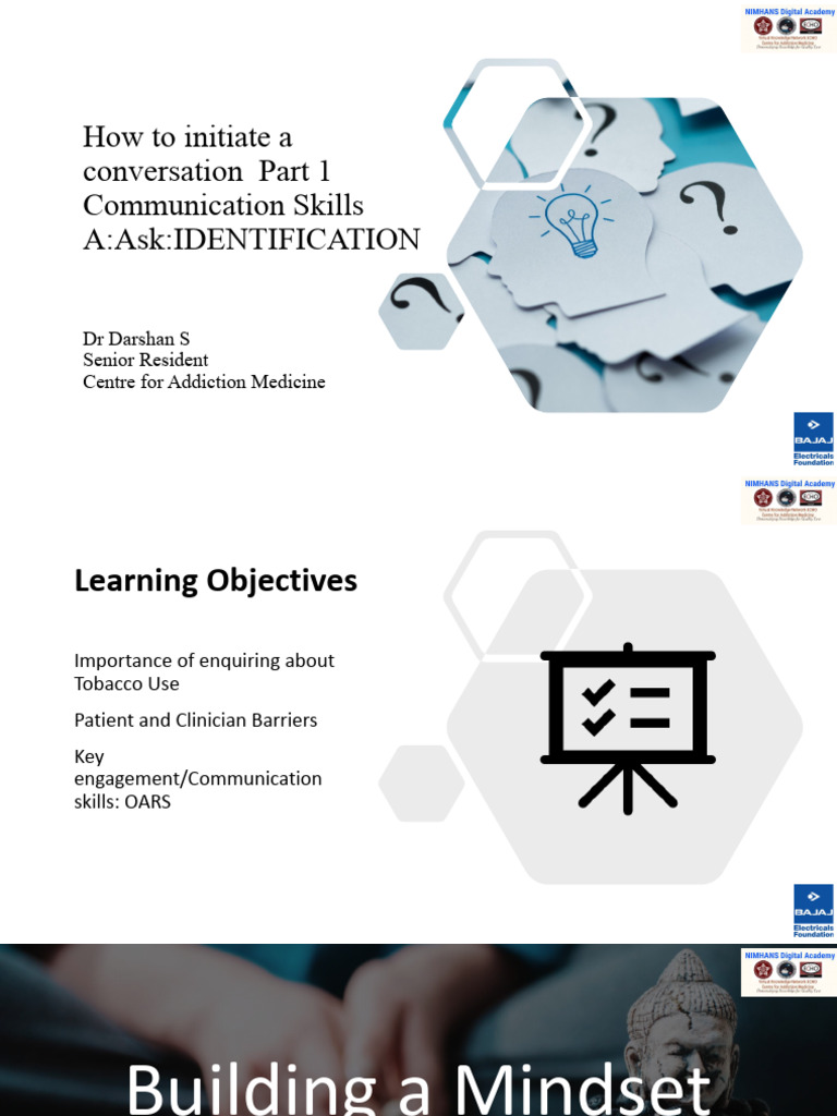 How To Initiate A Conversation Part 1 A - Ask - Assess | PDF | Tobacco ...