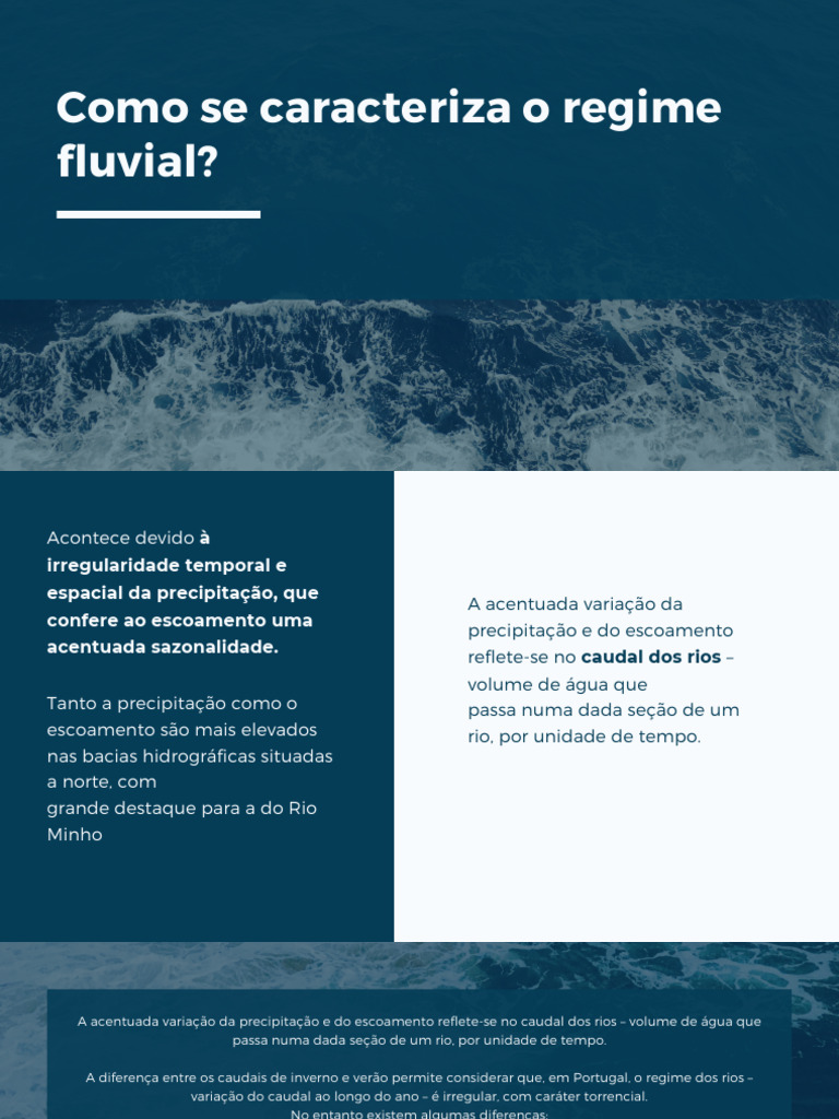 Características do Regime Fluvial em Portugal | PDF | Água | Enchente