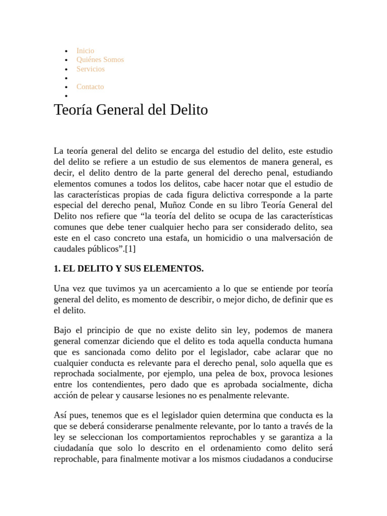 Elementos de la Teoría del Delito | PDF | Derecho penal | Ley Pública