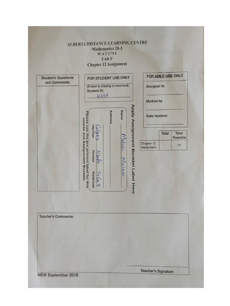 Math Assignment 12 | PDF