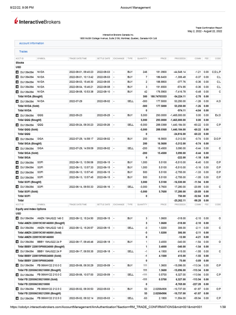 Paper Trading Review Report May 22 To Aug 22 | PDF | Stocks | Financial ...