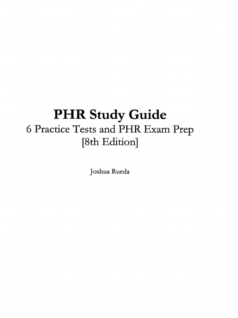 PHR Study Guide 8th Editio All Pages | PDF | Consolidated Omnibus ...