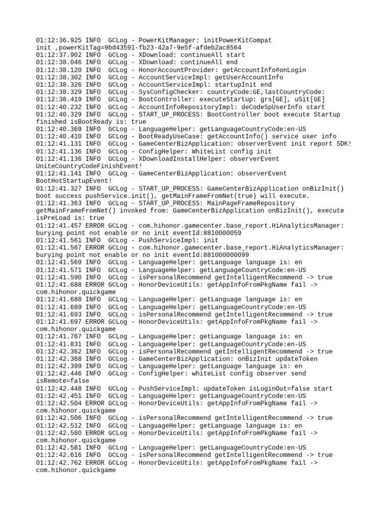 Game Center Application Startup Logs | PDF | Computer Science ...