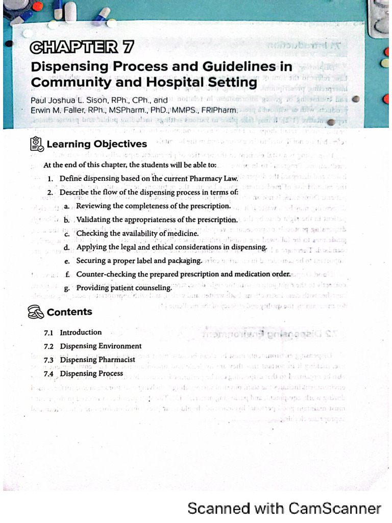 Chapter 7 - Dispensing Process and Guideli | PDF