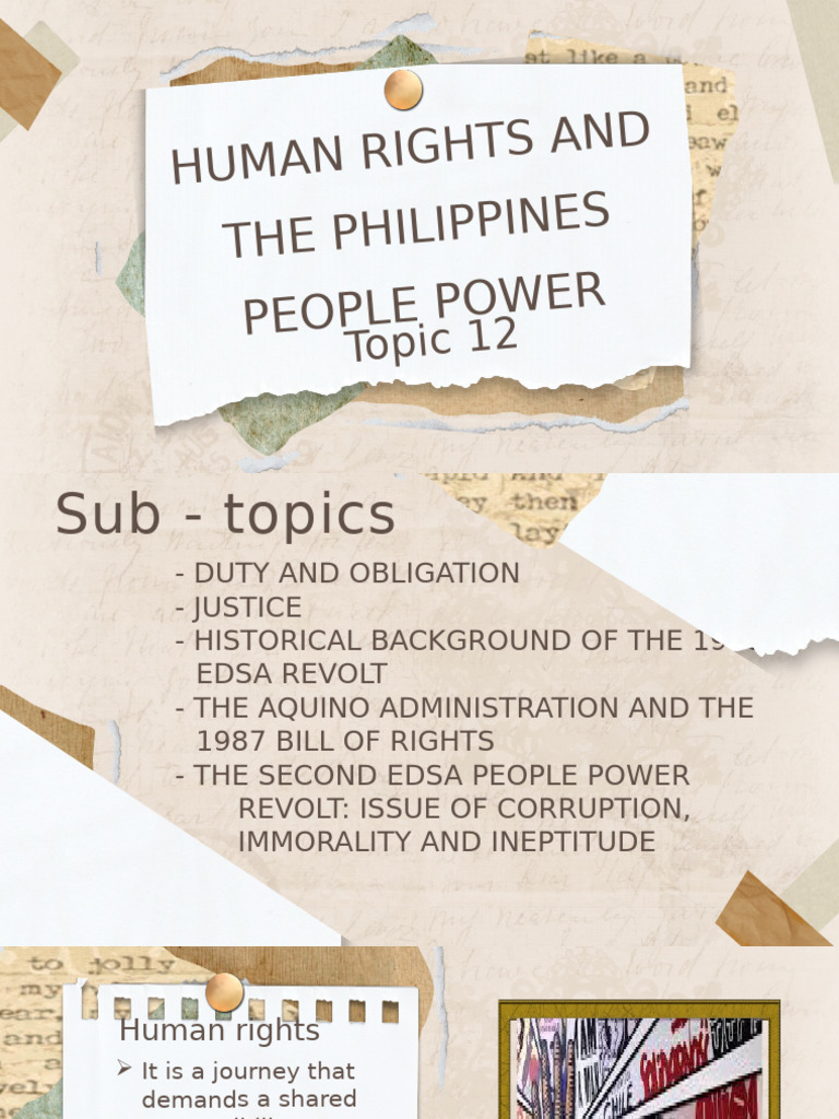 Topic 12 HUMAN RIGHTS AND THE PHILIPPINES PEOPLE POWER | PDF | Human ...