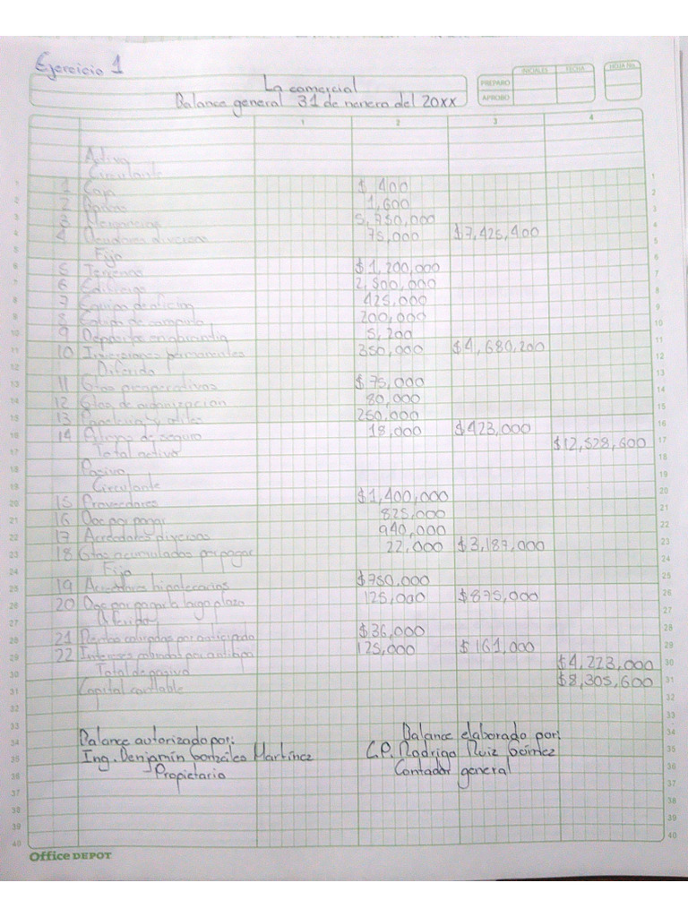 Balance General en Forma de Reporte y Cuenta | PDF