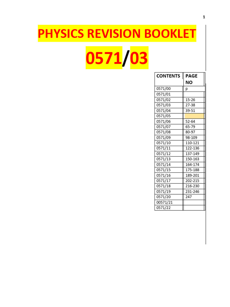 Physics Revision Booklet | PDF | Gases | Transformer