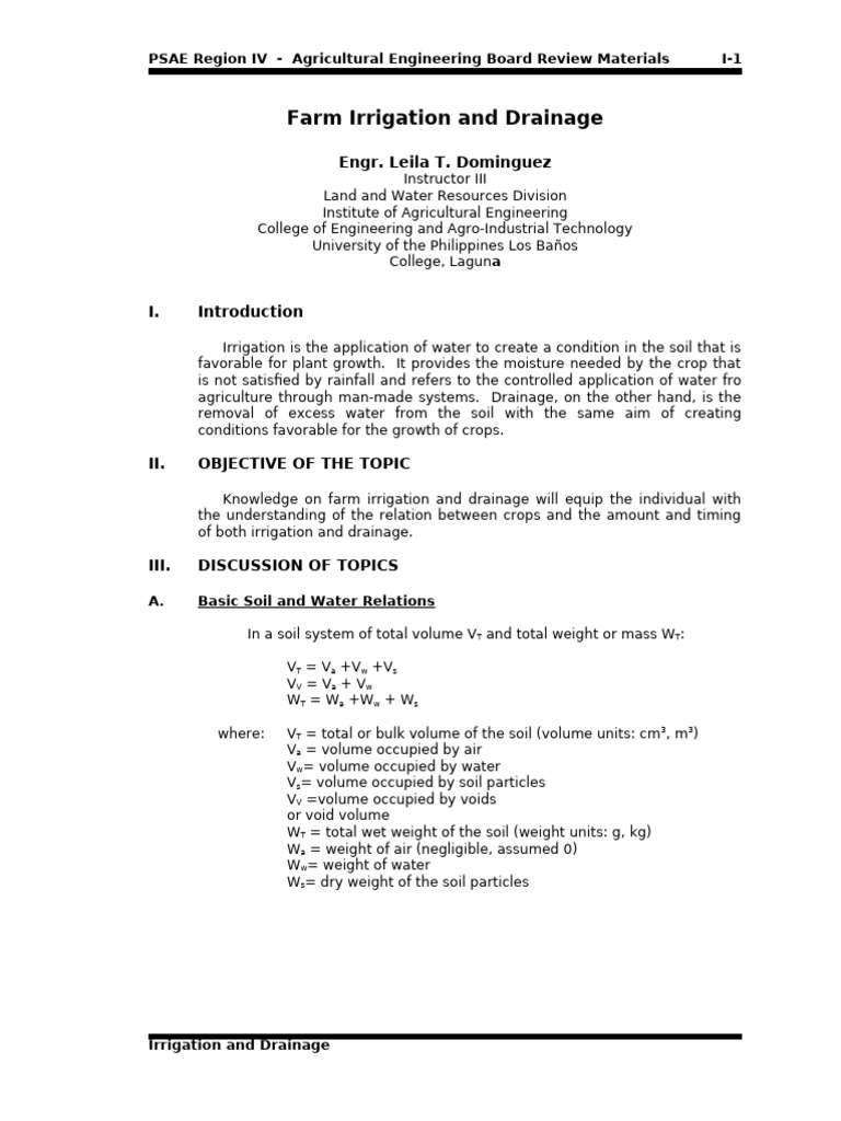 Farm Irrigation and Drainage Guide | PDF | Soil | Irrigation