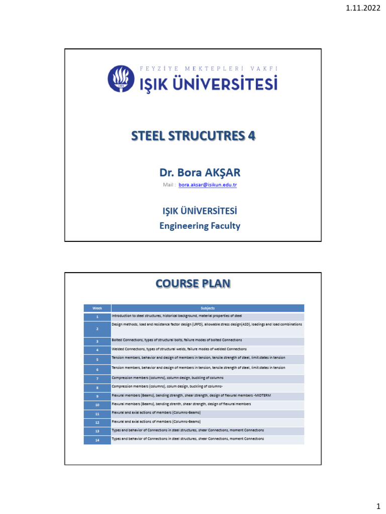 Steel Strucutres I - Week 4-Course | PDF | Strength Of Materials ...