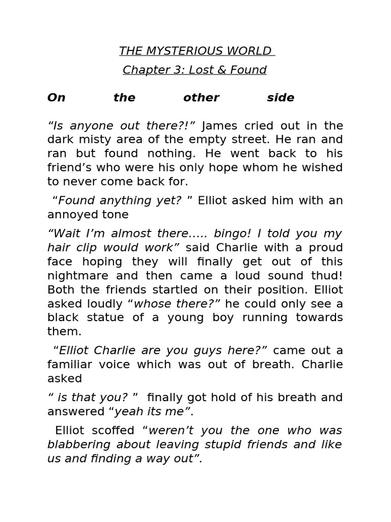 Mysterious World Chapter 3 | PDF