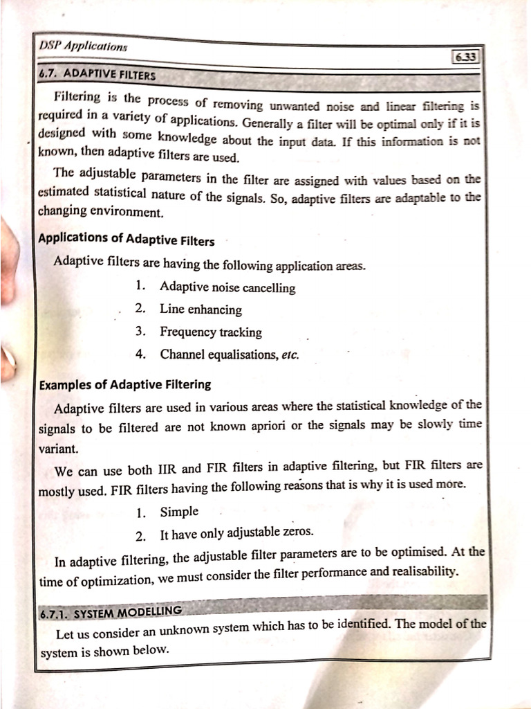 Adaptive Filter With Application | PDF