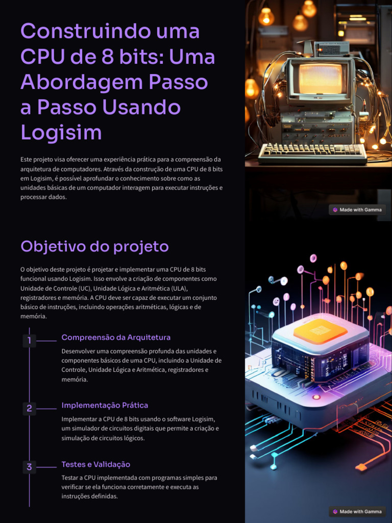 Construção de CPU 8 Bits com Logisim | PDF | Unidade central de ...