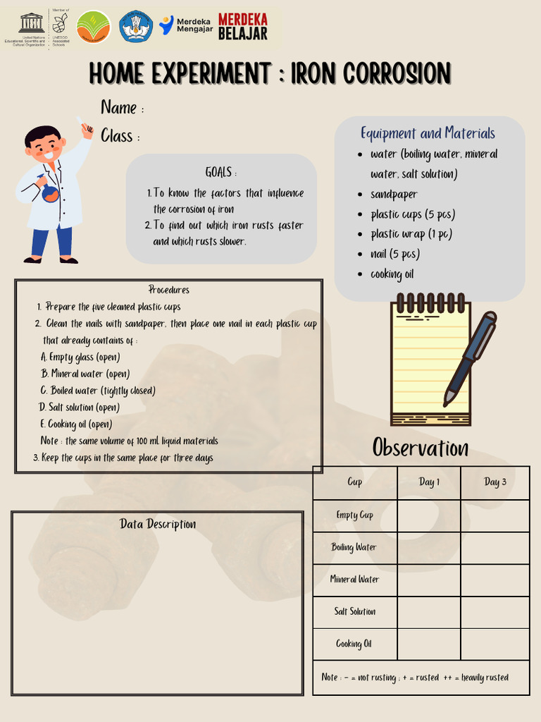Home Experiment on Iron Corrosion | PDF | Rust | Corrosion