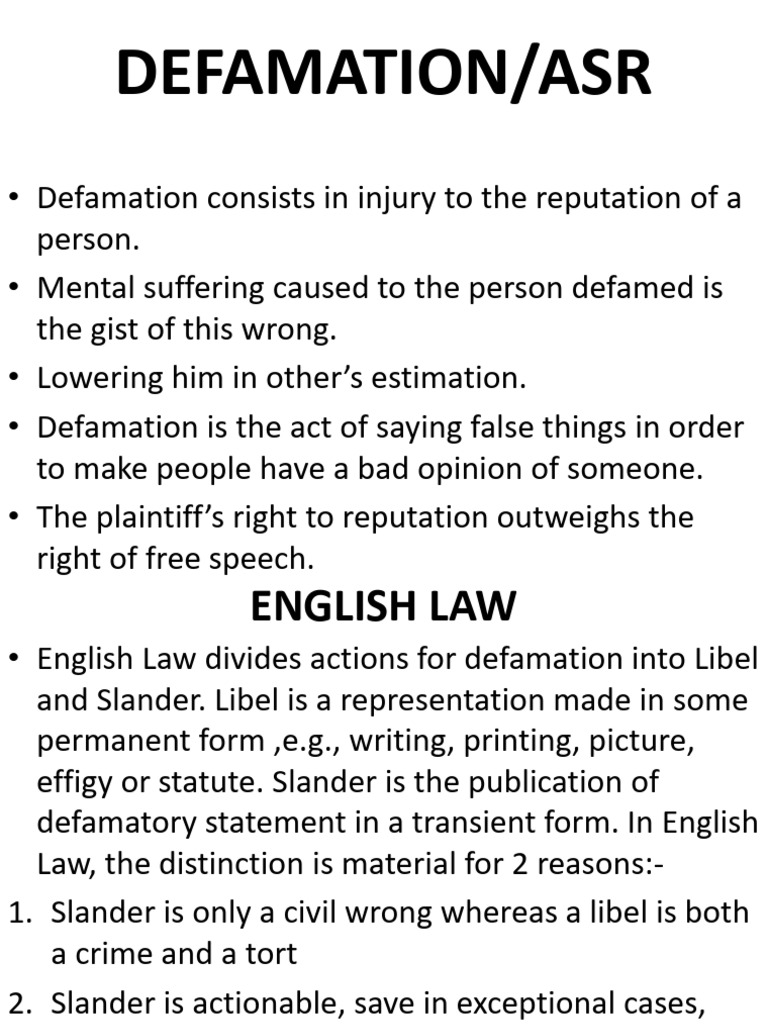 Defamation Law and Consumer Protection 2019 | PDF | Defamation | Common Law
