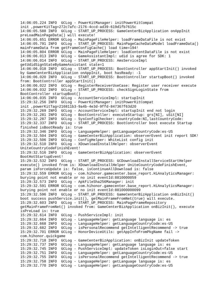 GameCenter Startup Process Logs | PDF | Computing | Software
