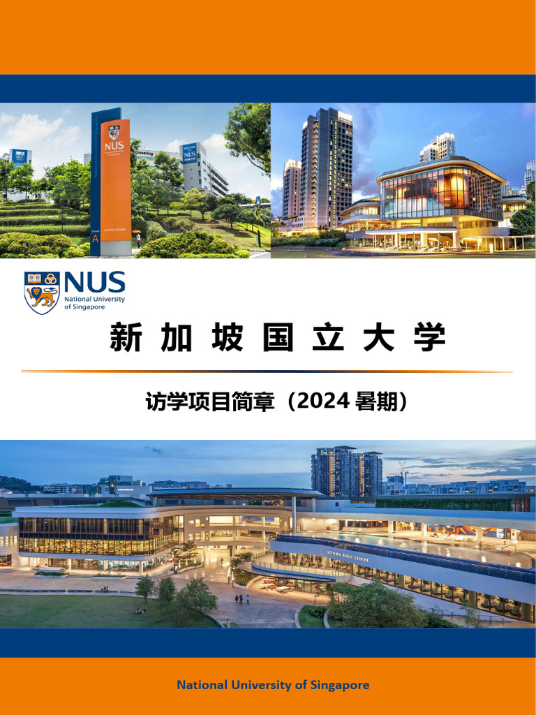 NUS 项目简章- 新加坡国立大学- 2024暑假| PDF