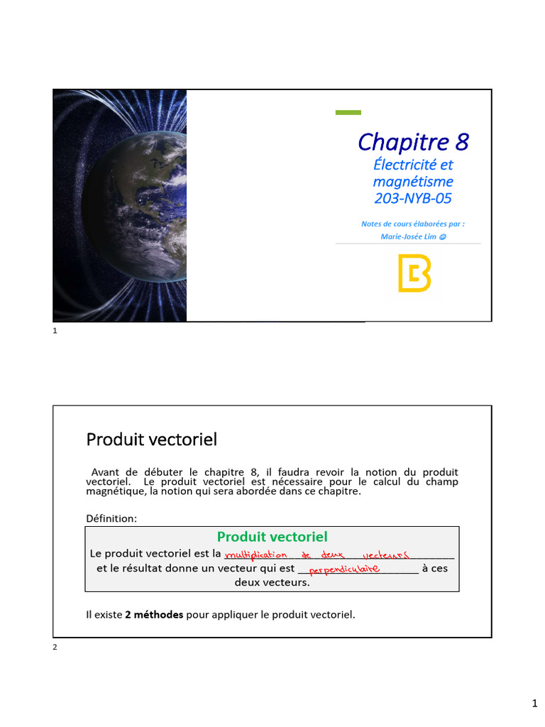 Champ Magnétique et Produit Vectoriel | PDF | Aimant permanent | Champ ...
